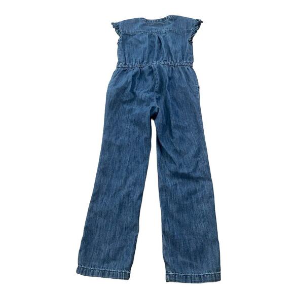 Gap Blue Button Front Classic Denim Western Jumpsuit Size 6 - Picture 2 of 4